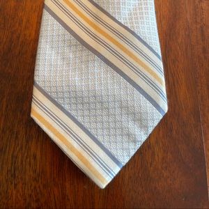 Ike Behar silver, light blue and yellow tie